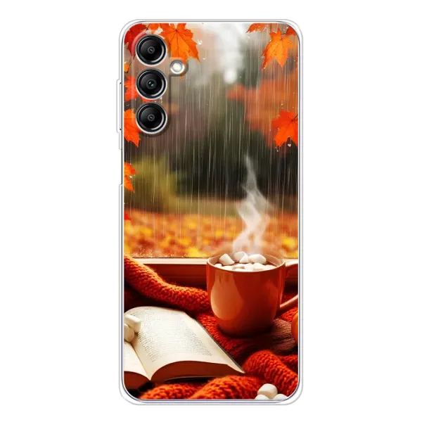 Чехол с принтом «Кофе и дождь» для Samsung Galaxy M36