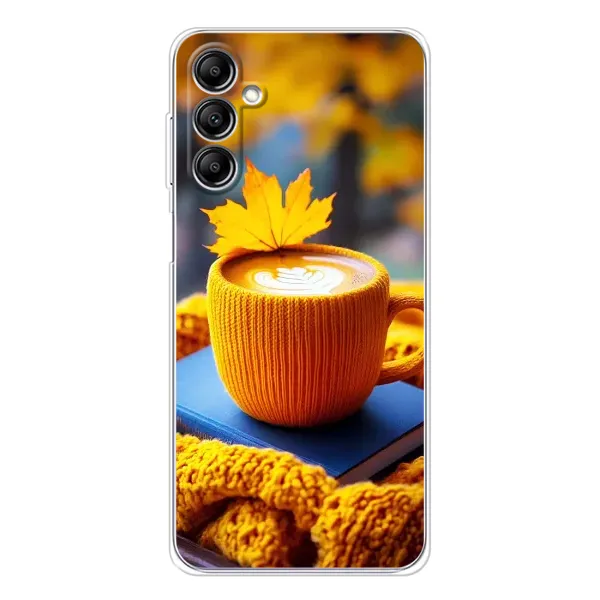 Чехол с принтом «Кофе на желтом пледе» для Samsung Galaxy M36