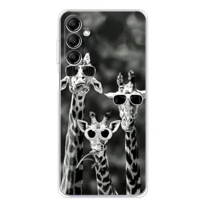 Силіконовий чохол з КАРТИНКАМИ літо для Samsung Galaxy M36 (AlphaPrint) (Жирафи в окулярах)