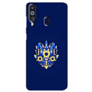 Чохли для Samsung Galaxy M40 Укр. Символіка (AlphaPrint) (Квітковий Герб)