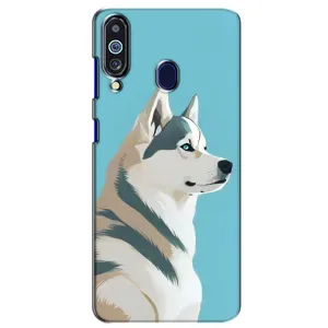 Чехол с Хаски для Samsung Galaxy M40 - (AlphaPrint) (Хаски арт)