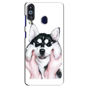 Чехол с Хаски для Samsung Galaxy M40 - (AlphaPrint) (Хаски улыбака)