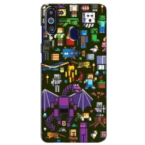 Чохол Майнкрафт на Samsung Galaxy M40 (AlphaPrint) Minecraft (Колаж Майнкрафт)