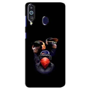 Чехол с Обезьянами Samsung Galaxy M40 - (AlphaPrint) (Три обезьяны)