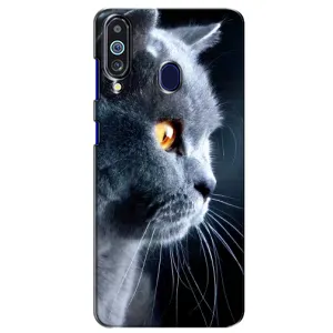 Чохли з Котиками для Samsung Galaxy M40 (VPrint) (Сірий Кіт)