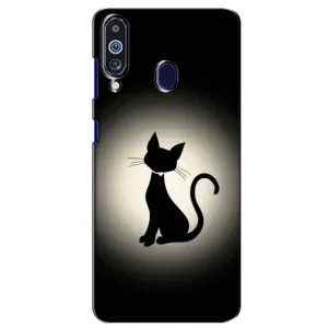 Чохол з принтом для Samsung Galaxy M40 (AlphaPrint) Модні коти (Силует котика)