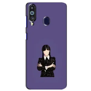 Чехлы Венсдей на Samsung Galaxy M40 Уэнсдей (AlphaPrint) (Уэнздей в черном)