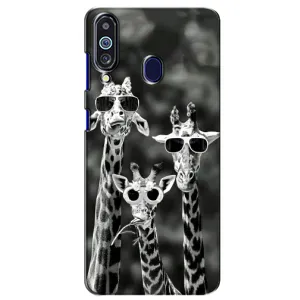Силіконовий чохол з КАРТИНКАМИ літо для Samsung Galaxy M40 (AlphaPrint) (Жирафи в окулярах)