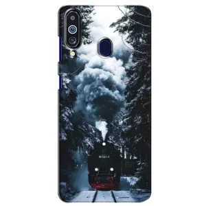 Новогодние, Праздничные Чехлы для Samsung Galaxy M40 - 2024 год (Зимний поезд)