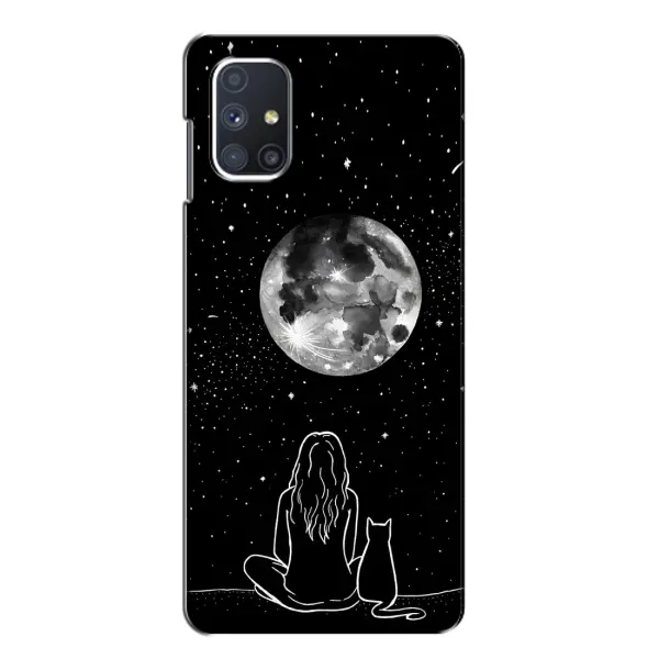 Чохол з принтом «Дівчина з котом» для Samsung Galaxy M51