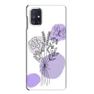Силконовий чохол з принтом в квітах на Samsung Galaxy M51 (Букет фіолетова абстракція)