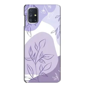 Силконовий чохол з принтом в квітах на Samsung Galaxy M51 (Фіолетове листя абстракція)