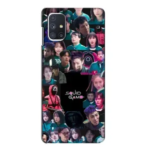 Чехол Гра в кальмара для Samsung Galaxy M51 (Коллаж Игра кальмара)