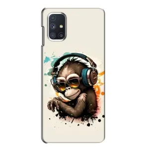 Чохол з Мавпами Samsung Galaxy M51 - (AlphaPrint) (Макака в навушниках)