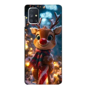 Яскравий чохол для Samsung Galaxy M51 з Зимові Оленята (Олень з шарфом)