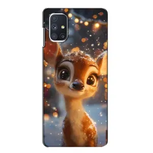 Яскравий чохол для Samsung Galaxy M51 з Зимові Оленята (Оленятко серед гірлянд)