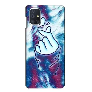 Чохол з принтом для Samsung Galaxy M51 (AlphaPrint - Знак сердечка) (Радужне серце)