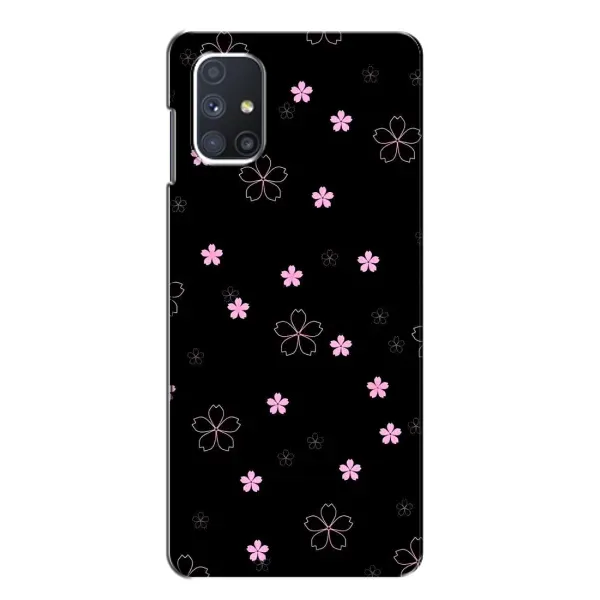 Чохол з принтом «Рожеві квіти на чорному» для Samsung Galaxy M51 Чохол з принтом «Рожеві квіти на чорному» для Samsung Galaxy M51