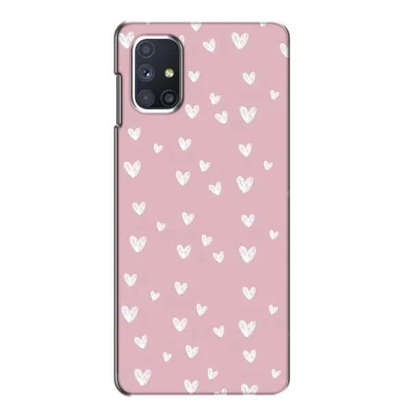 Чохол з принтом «Сердечки на рожевому» для Samsung Galaxy M51 Чохол з принтом «Сердечки на рожевому» для Samsung Galaxy M51