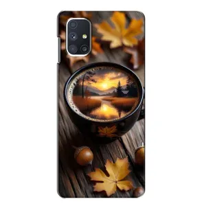 Чохол з унікальним дизайном 'Осінь з кавою' для Samsung Galaxy M51 (Темна кава)