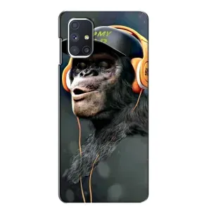 Чохол з Мавпами Samsung Galaxy M51 - (AlphaPrint) (В навушниках)