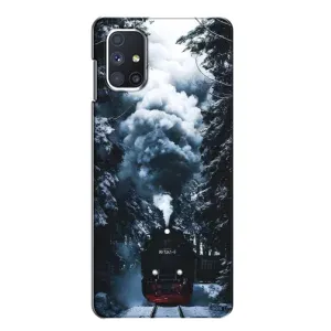 Новорічні, Святкові Чохли для Samsung Galaxy M51 - 2024 год (Зимовий потяг)