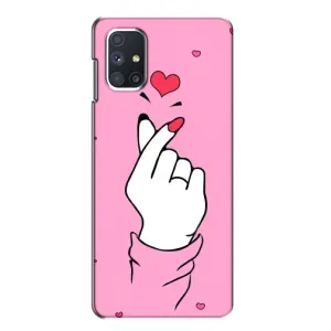 Чохол з принтом для Samsung Galaxy M51 (AlphaPrint - Знак сердечка) (Знак Love)