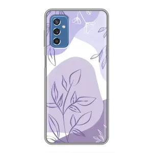 Силконовий чохол з принтом в квітах на Samsung Galaxy M52 5G (M526) (Фіолетове листя абстракція)