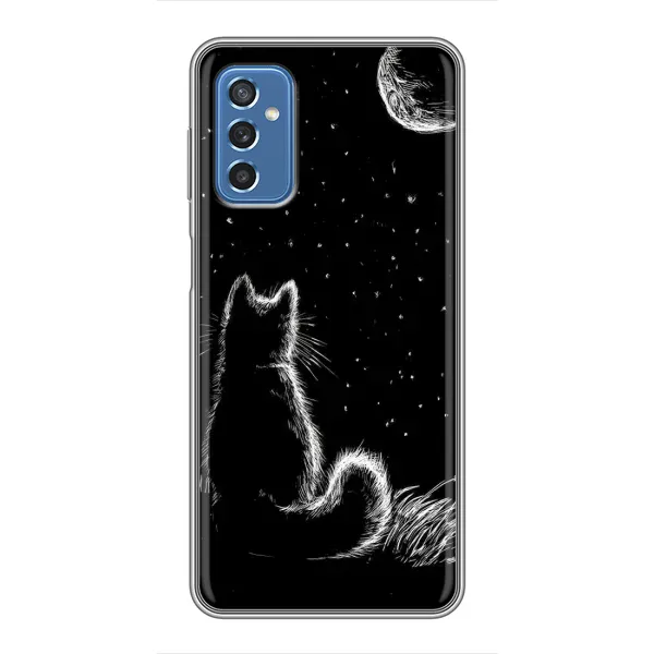 Чохол з принтом «Котик і місяць» для Samsung Galaxy M52 5G (M526)