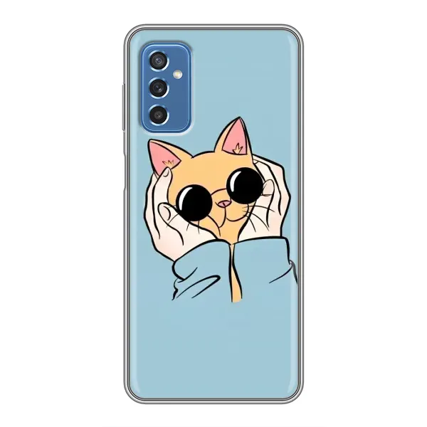 Чохол з принтом «Котик в окулярах» для Samsung Galaxy M52 5G (M526)