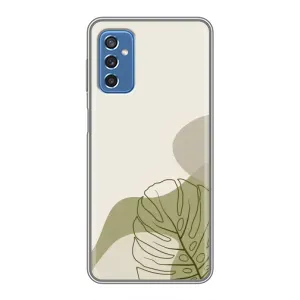 Силконовий чохол з принтом в квітах на Samsung Galaxy M52 5G (M526) (Зелена монстера дизайн)