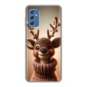 Яскравий чохол для Samsung Galaxy M52 5G (M526) з Зимові Оленята (Олень в светрі)