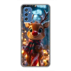 Яскравий чохол для Samsung Galaxy M52 5G (M526) з Зимові Оленята (Олень з шарфом)