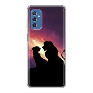 Чохол Король лев на Самсунг Галаксі М52 5G (М526) (Силует Сімба і Налу)
