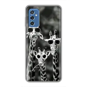 Силіконовий чохол з КАРТИНКАМИ літо для Samsung Galaxy M52 5G (M526) (AlphaPrint) (Жирафи в окулярах)