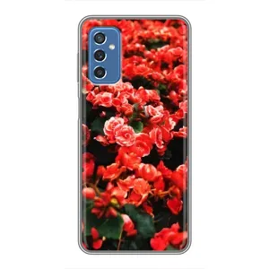 Чехлы с Цветами для Samsung Galaxy M52 (VPrint) (Цветы красные)