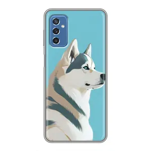 Чехол с Хаски для Samsung Galaxy M52 - (AlphaPrint) (Хаски арт)