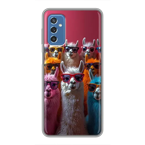 Чехол с принтом «Ламы в очках» для Samsung Galaxy M52