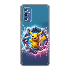 Чехол с Пикачу на Samsung Galaxy M52 (Лого Пикачу)