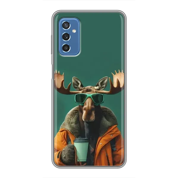 Чехол с принтом «Лось с кофе» для Samsung Galaxy M52
