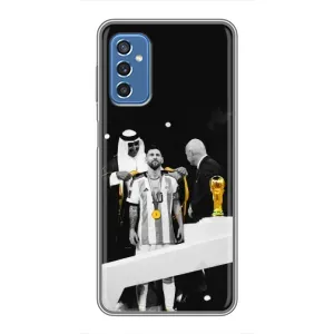 Чехлы для Samsung Galaxy M52 (Leo чемпион) (AlphaPrint) (Месси в накидке)