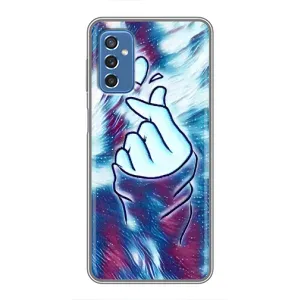 Чехол с принтом для Samsung Galaxy M52 (AlphaPrint - Знак сердечка) (Радужное сердце)