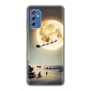 Новогодние, Праздничные Чехлы для Samsung Galaxy M52 - 2024 год (Санта на луне)