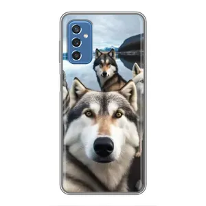 Чехол с Хаски для Samsung Galaxy M52 - (AlphaPrint) (Селфи ХАски)