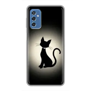 Чехол с принтом для Samsung Galaxy M52 (AlphaPrint) Модные коты (Силуэт котика)