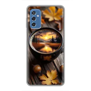 Чохол з унікальним дизайном 'Осінь з кавою' для Samsung Galaxy M52 (Темна кава)