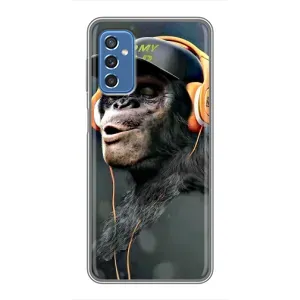 Чехол с Обезьянами Samsung Galaxy M52 - (AlphaPrint) (В наушниках)