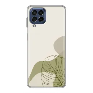 Силконовий чохол з принтом в квітах на Samsung Galaxy M53 (5G) (M536B) (Зелена монстера дизайн)