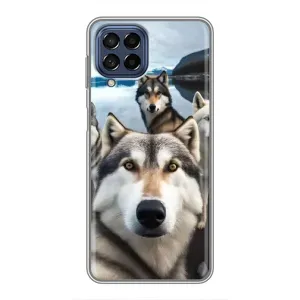 Чохол з Хаскі Samsung Galaxy M53 (5G) (M536B) - (AlphaPrint) (Селфі Хаскі)