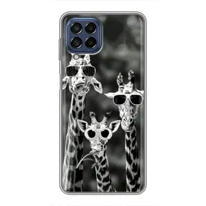 Силіконовий чохол з КАРТИНКАМИ літо для Samsung Galaxy M53 (5G) (M536B) (AlphaPrint) (Жирафи в окулярах)